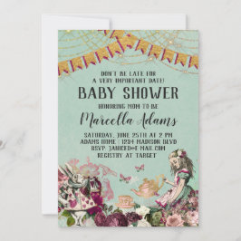 Convite Alice no Chá de fraldas da Terra Maravilha