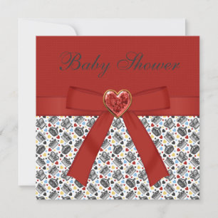 Convite Alice no Chá de fraldas das Maravilhas Festa Verm