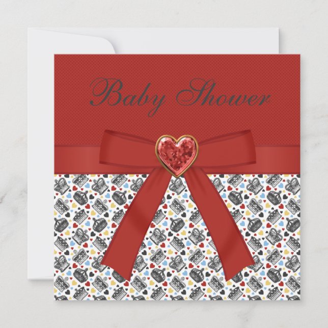 Convite Alice no Chá de fraldas das Maravilhas Festa Verme (Frente)