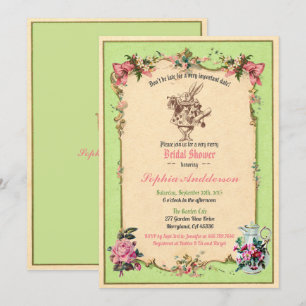 Convite Alice no chá de panela da Terra Maravilha verde