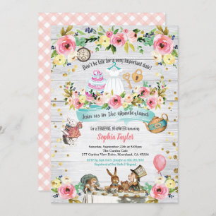 Convite Alice no chá de panela das Maravilhas