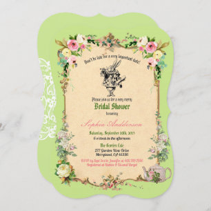 Convite Alice no chá de panela das Maravilhas verde