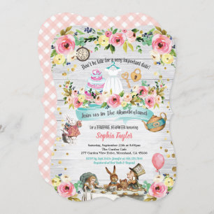 Convite Alice no chá de panela do país das maravilhas