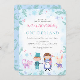 Convite Alice no inverno no Primeiro Aniversário das Menin