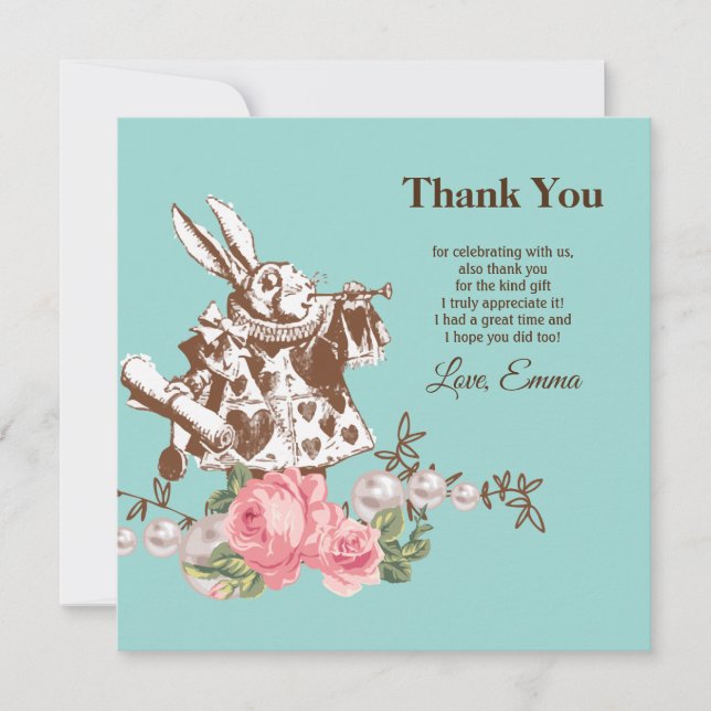 Convite alice no obrigado maravilhoso você convida (Frente)