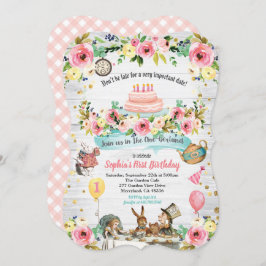 Convite Alice no OneDerland 1rua no primeiro aniversário