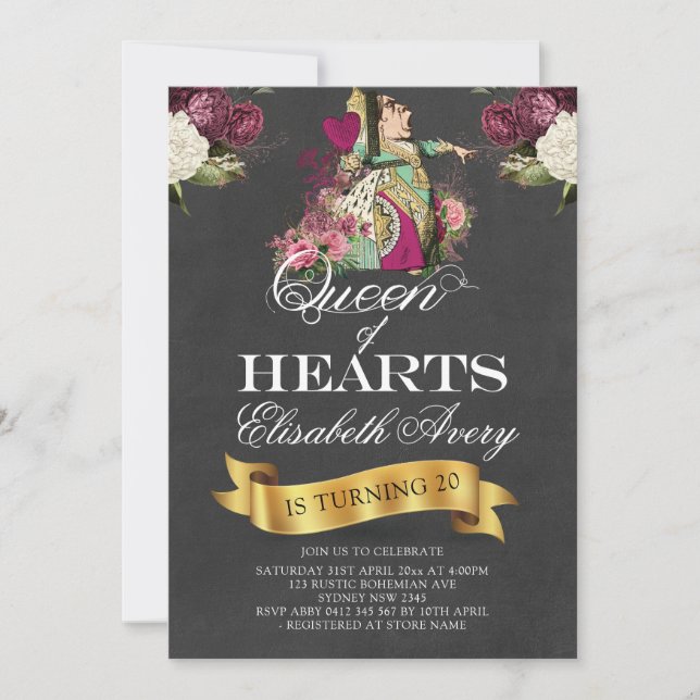 Convite Alice no País das Maravilhas (Frente)