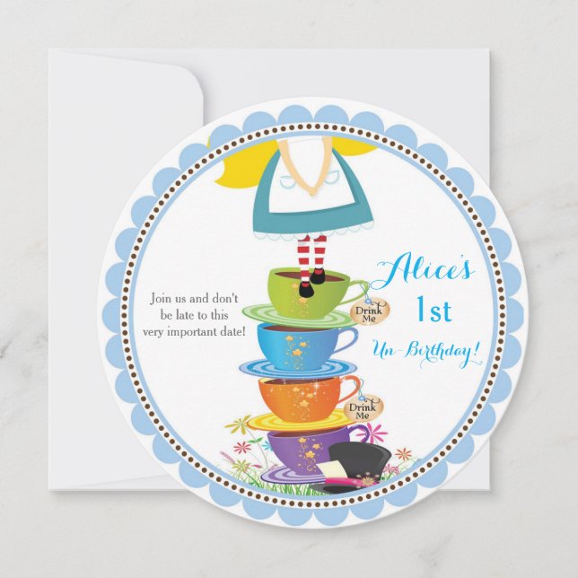 Convite Alice no País das Maravilhas (Frente)