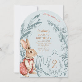 Convite Alice no País das Maravilhas Bunny Tea Segundo Ani