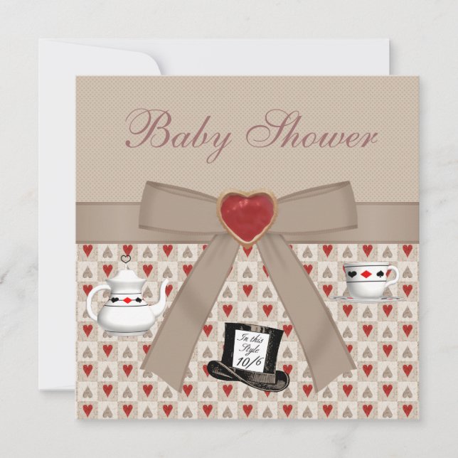 Convite Alice no País das Maravilhas, Chá de fraldas do Te (Frente)