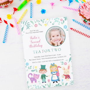 Convite Alice no País das Maravilhas   Chá para Dois Segun