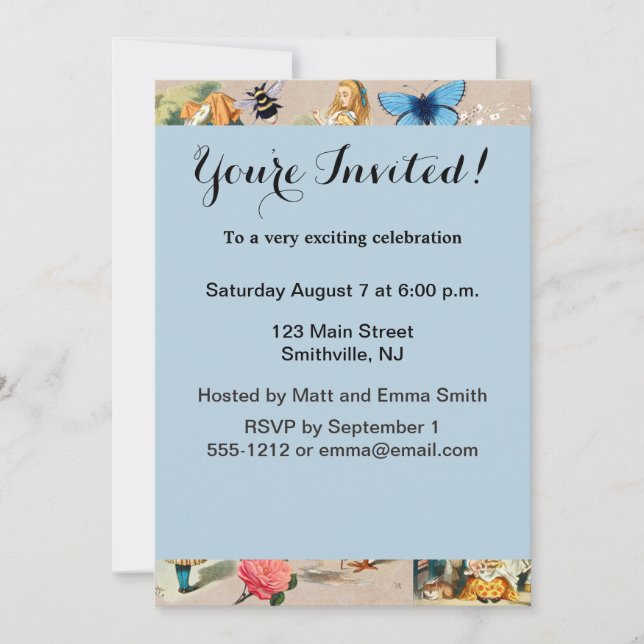 Convite Alice no País das Maravilhas Cheshire Cat Caracter (Frente)