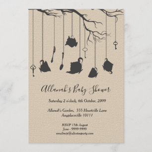 Convite Alice no País das Maravilhas do Chá de fraldas d