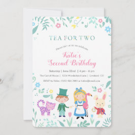 Convite Alice no País das Maravilhas do Tea por Dois Segun