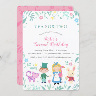 Convite Alice no País das Maravilhas do Tea por Dois Segun