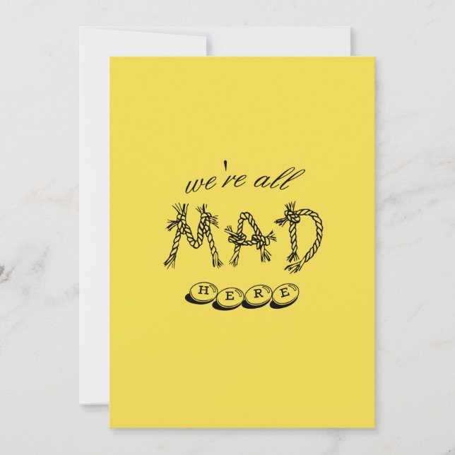 Convite Alice no País das Maravilhas "Estamos todos loucos (Frente)