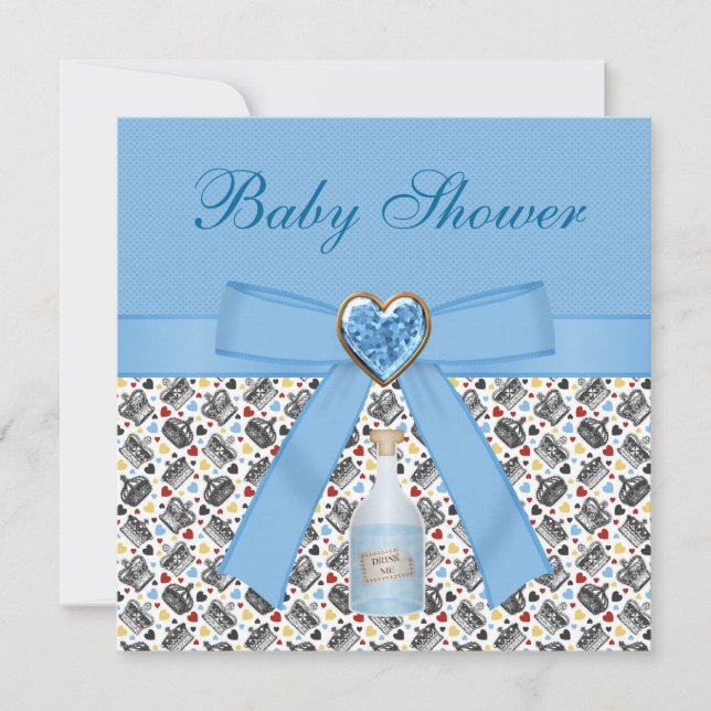 Convite Alice no País das Maravilhas, Festa Azul do Tea Ch (Frente)