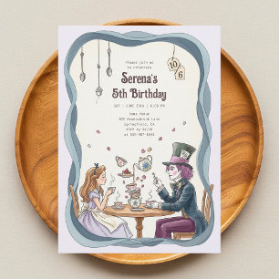 Convite Alice no País das Maravilhas Mad Hatter