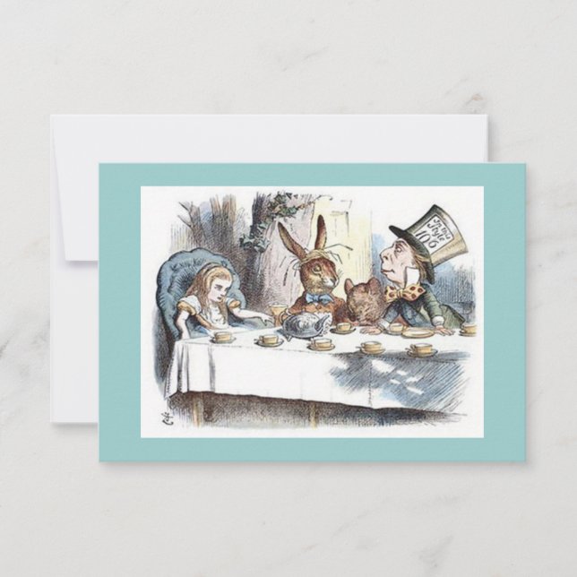 Convite Alice no País das Maravilhas, Mad Hatter, Tea Part (Frente)