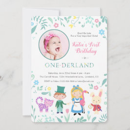 Convite Alice no País das Maravilhas | Primeiro Aniversári