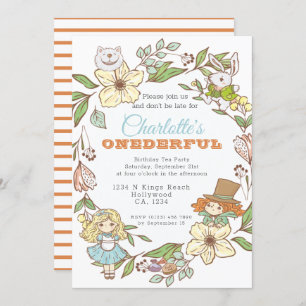 Convite Alice no País das Maravilhas Primeiro Aniversário