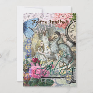 Convite Alice no País das Maravilhas Trabalho de arte