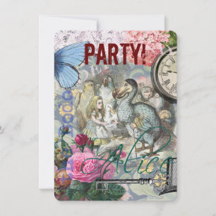 Convite Alice no País das Maravilhas Trabalho de arte