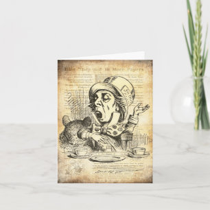 Convite Alice no País das Maravilhas, Vintage Card de Chap