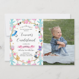 Convite Alice no país do primeiro aniversario de Onederlan