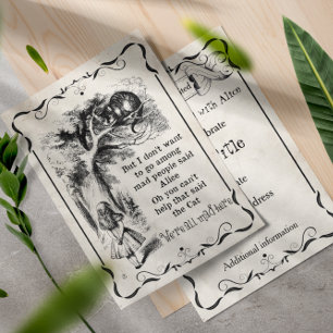 Convite Alice no partido feito sob encomenda do vintage do