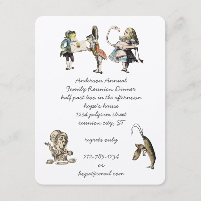 Convite Alice No Partido Janto Wonderland (Frente)