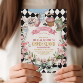 Convite Alice no primeiro aniversario da Flor Maravilha