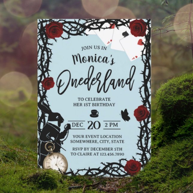 Convite Alice no primeiro aniversario de Onederland Blue C (Criador carregado)