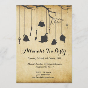 Convite Alice no tea party do aniversário de Unbirthday do