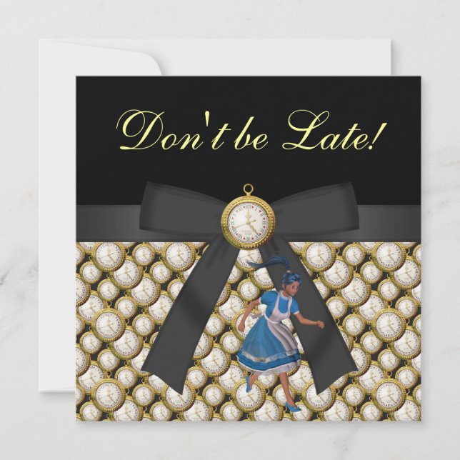 Convite Alice no tea party louco do Hatter do país das (Frente)