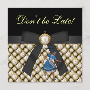 Convite Alice no tea party louco do Hatter do país das