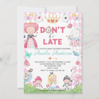 Convite Alice Whimsical no Chá de fraldas da Terra Maravil
