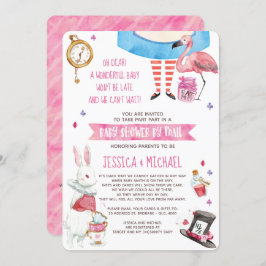 Convite Alice Whimsical no Chá de fraldas de Wonderland po