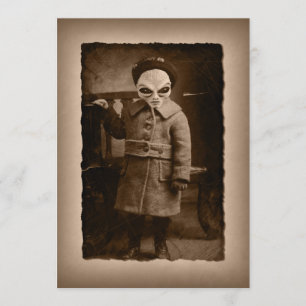 Convite Alienígena de Vintage Toddler Festa de Halloween