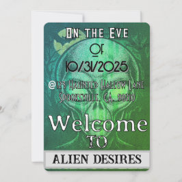 Convite Alienígena deseja o Halloween