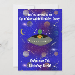 Convite Alienígena em espaçonave Vestindo camiseta do Novo