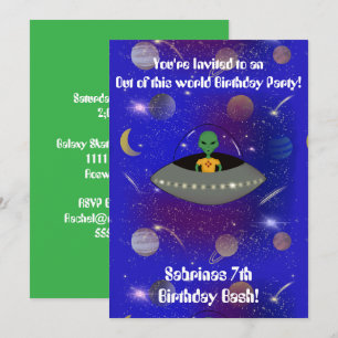 Convite Alienígena em espaçonave Vestindo camiseta do Novo