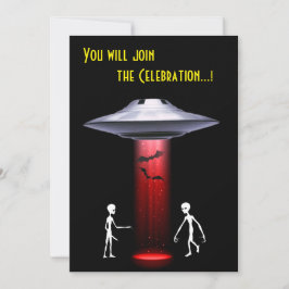 Convite Alienígena engraçada 🎅 Festa 🛸 OVNI Halloween