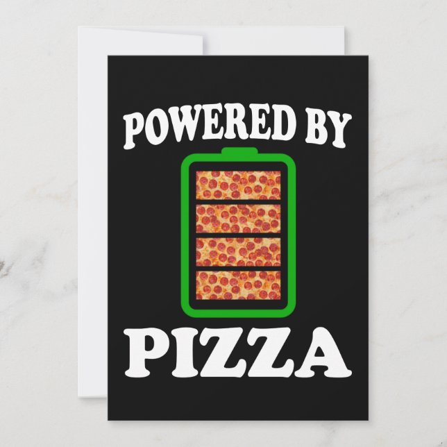 Convite Alimentado Por Pizza - Pizza Divertida (Frente)