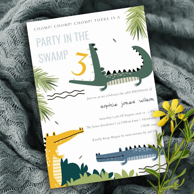 Convite Alinhador De Chomp Cortado Troque Qualquer Anivers (Criador carregado)