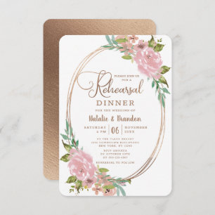Convite Alinhando o Janto de ensaio de Rosa Vintage cor-de