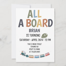 Convite All Aboard Childs Birthday Invitation