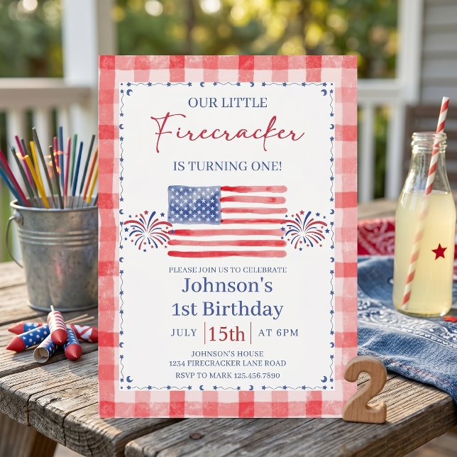 Convite All American 1st Birthday Invitation (Criador carregado)