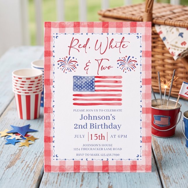 Convite All American 2nd Birthday Invitation (Criador carregado)