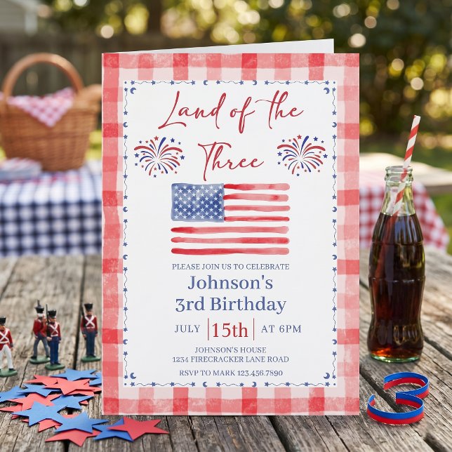 Convite All American 3rd Birthday Invitation (Criador carregado)
